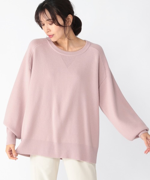 BARNYARDSTORM（バンヤードストーム）の「BARNYARDSTORM / スウェットライクニット（ニット/セーター・レディース・ベージュ/ネイビー/オフホワイト/ピンクベージュ・1/2/0）」の4枚目の写真