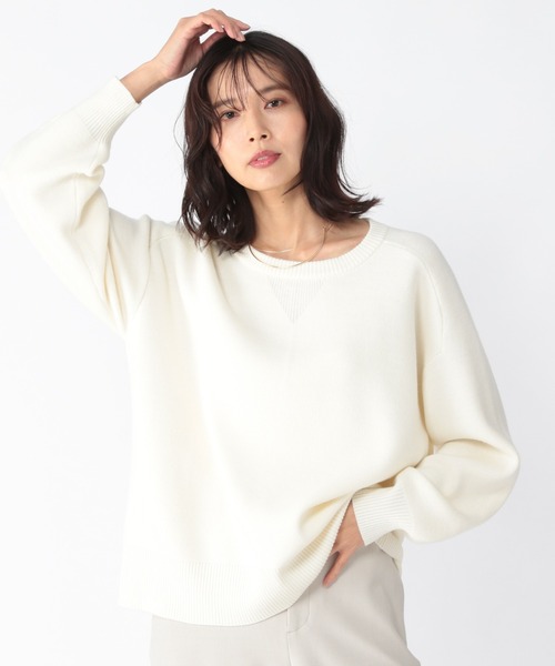 BARNYARDSTORM（バンヤードストーム）の「BARNYARDSTORM / スウェットライクニット（ニット/セーター・レディース・ベージュ/ネイビー/オフホワイト/ピンクベージュ・1/2/0）」の16枚目の写真