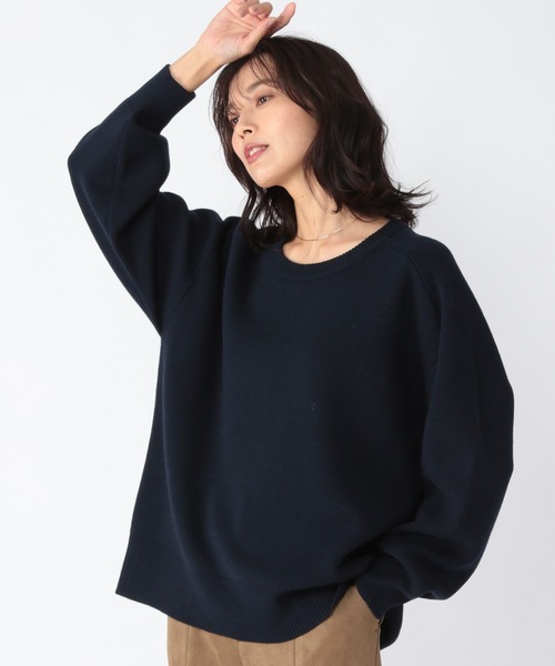 BARNYARDSTORM（バンヤードストーム）の「BARNYARDSTORM / スウェットライクニット（ニット/セーター・レディース・ベージュ/ネイビー/オフホワイト/ピンクベージュ・1/2/0）」の12枚目の写真