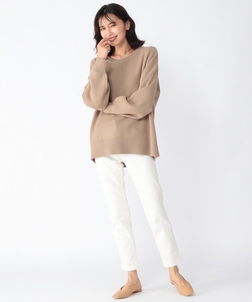 BARNYARDSTORM（バンヤードストーム）の「BARNYARDSTORM / スウェットライクニット（ニット/セーター・レディース・ベージュ/ネイビー/オフホワイト/ピンクベージュ・1/2/0）」の6枚目の写真