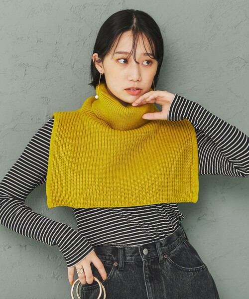 coen(コーエン)の「タートルニットスヌード(ネックウォーマー/スヌード・レディース・オフホワイト/グレー/ライム/ベージュ・FREE)」の15枚目の写真