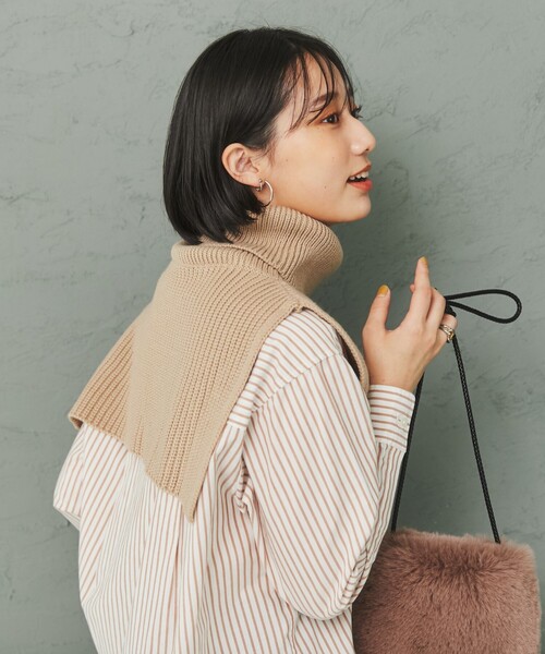 coen(コーエン)の「タートルニットスヌード(ネックウォーマー/スヌード・レディース・オフホワイト/グレー/ライム/ベージュ・FREE)」の11枚目の写真