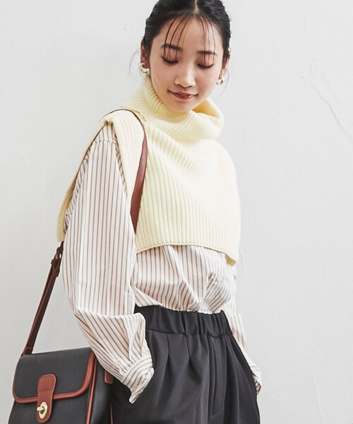 coen(コーエン)の「タートルニットスヌード(ネックウォーマー/スヌード・レディース・ベージュ/グレー/ライム/オフホワイト・FREE)」の14枚目の写真