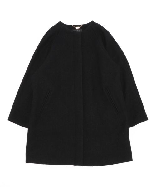 Q（キュー）の「ノーカラーミドルコート（ノーカラーコート・レディース・ブラック/ターコイズブルー・MEDIUM）」の16枚目の写真