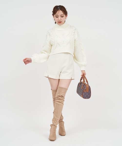 ROYAL PARTY(ロイヤルパーティー)の「ミニスリットショートパンツ(その他パンツ・レディース・ベージュ/オフホワイト/ブラック・FREE)」の17枚目の写真