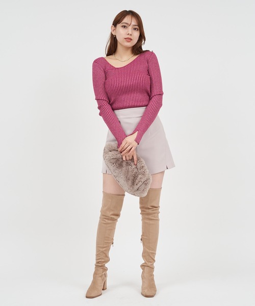 ROYAL PARTY(ロイヤルパーティー)の「ミニスリットショートパンツ(その他パンツ・レディース・ベージュ/オフホワイト/ブラック・FREE)」の15枚目の写真