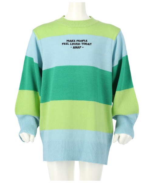 ANAP kids(アナップキッズ)の「カラフルボーダーニットチュニック(ニット/セーター・キッズ・その他/ミント/ラベンダー・110cm/120cm/130cm)」の7枚目の写真