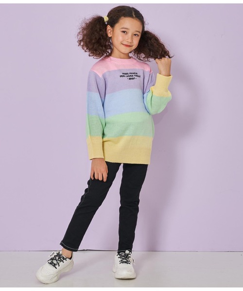 ANAP kids(アナップキッズ)の「カラフルボーダーニットチュニック(ニット/セーター・キッズ・その他/ミント/ラベンダー・110cm/120cm/130cm)」の17枚目の写真