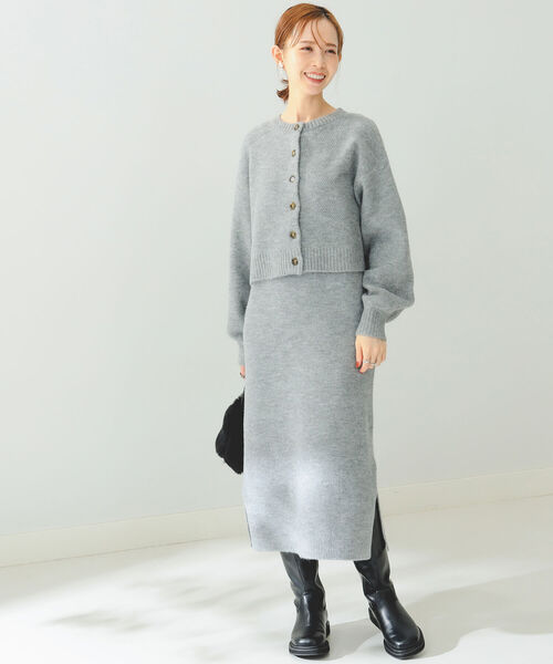 B:MING by BEAMS（ビーミングバイビームス）の「B:MING by BEAMS / ニットカーディガン × キャミワンピース（ワンピース・レディース・グレー/ベージュ/オレンジ・FREE）」の4枚目の写真