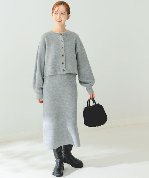 B:MING by BEAMS（ビーミングバイビームス）の「B:MING by BEAMS / ニットカーディガン × キャミワンピース（ワンピース・レディース・グレー/ベージュ/オレンジ・FREE）」の6枚目の写真