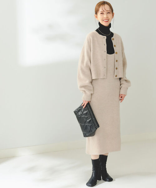 B:MING by BEAMS（ビーミングバイビームス）の「B:MING by BEAMS / ニットカーディガン × キャミワンピース（ワンピース・レディース・グレー/ベージュ/オレンジ・FREE）」の7枚目の写真