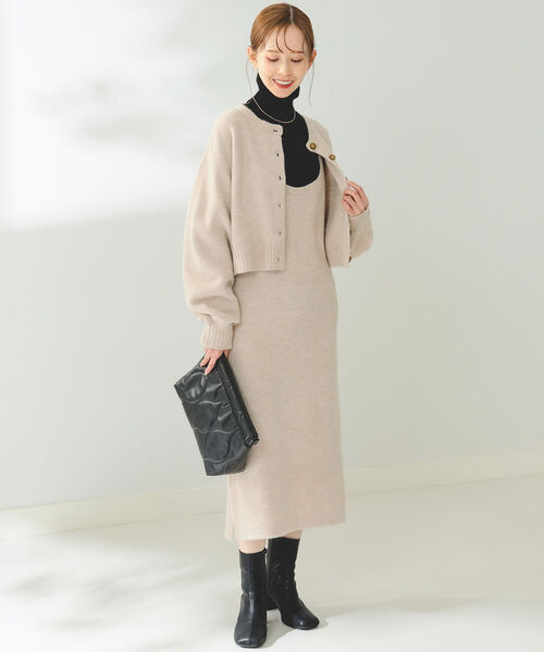 B:MING by BEAMS（ビーミングバイビームス）の「B:MING by BEAMS / ニットカーディガン × キャミワンピース（ワンピース・レディース・グレー/ベージュ/オレンジ・FREE）」の8枚目の写真