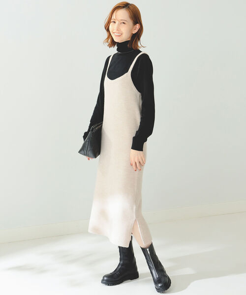B:MING by BEAMS（ビーミングバイビームス）の「B:MING by BEAMS / ニットカーディガン × キャミワンピース（ワンピース・レディース・グレー/ベージュ/オレンジ・FREE）」の9枚目の写真