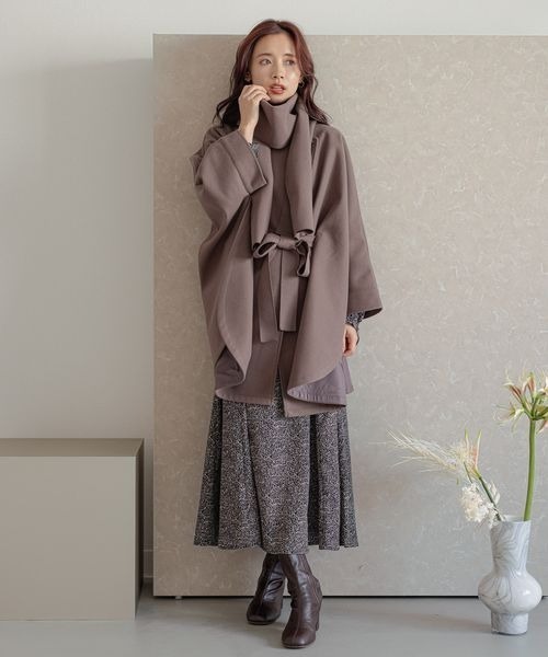 mysty woman（ミスティウーマン）の「マチフレアーエンパイアワンピース 170696（ワンピース・レディース・ブラック/ベージュ/ブラウン・FREE）」の5枚目の写真