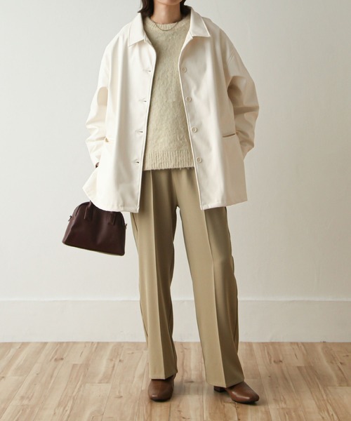 Chillfar（チルファー）の「オーバーフェイクレザージャケット（ブルゾン・レディース・カーキ/ブラック/アイボリー/ブラウン・FREE）」の11枚目の写真