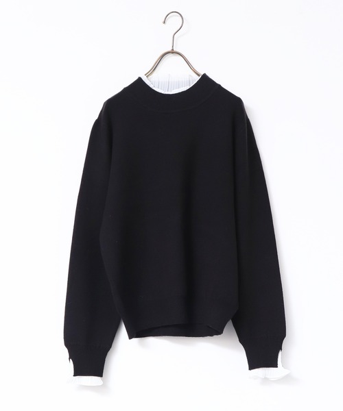 hunch(ハンチ)の「【静電気防止】ドッキングニット(ニット/セーター・レディース・チャコール/ブラック/ブラック×ホワイト・FREE)」の12枚目の写真