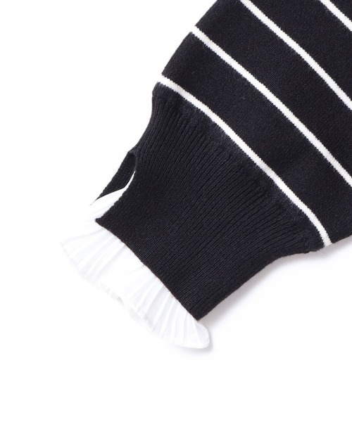 hunch(ハンチ)の「【静電気防止】ドッキングニット(ニット/セーター・レディース・チャコール/ブラック/ブラック×ホワイト・FREE)」の15枚目の写真