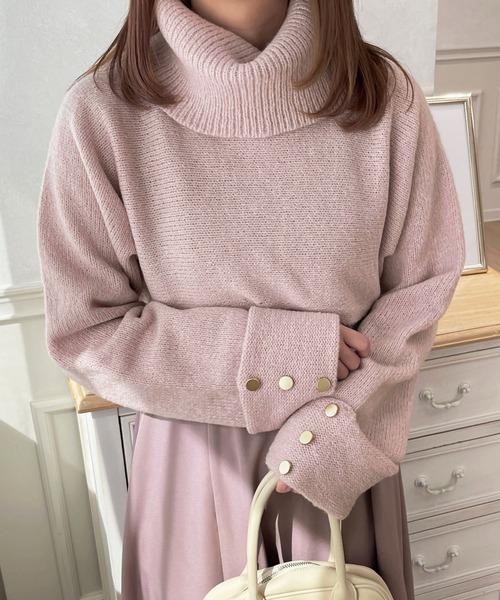 タグ無♡新品♡完売品♡aceandrare♡ベージュタートルニット♡ オフタートルショートニット【ZOZOTOWN限定アイテム】（ニット