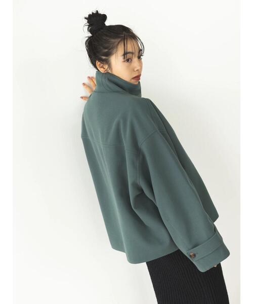 koe（コエ）の「スタンドカラーショートコート（その他アウター・レディース・グリーン/ベージュ/ブラック・FREE）」の6枚目の写真