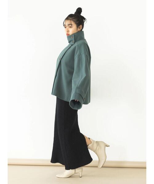 koe（コエ）の「スタンドカラーショートコート（その他アウター・レディース・グリーン/ベージュ/ブラック・FREE）」の8枚目の写真