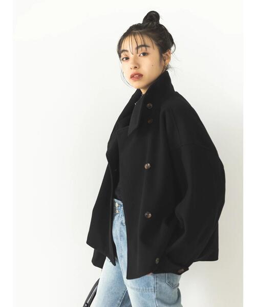 koe（コエ）の「スタンドカラーショートコート（その他アウター・レディース・グリーン/ベージュ/ブラック・FREE）」の10枚目の写真