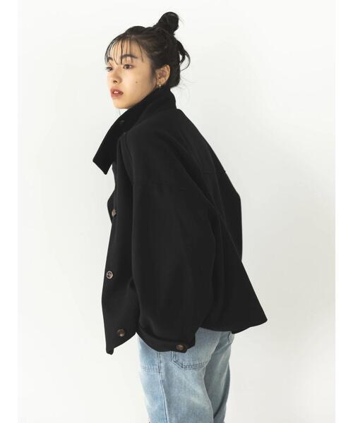 koe（コエ）の「スタンドカラーショートコート（その他アウター・レディース・グリーン/ベージュ/ブラック・FREE）」の11枚目の写真