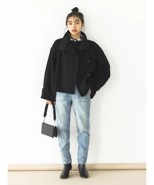 koe（コエ）の「スタンドカラーショートコート（その他アウター・レディース・グリーン/ベージュ/ブラック・FREE）」の13枚目の写真