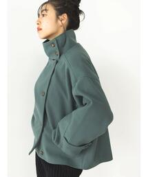 スタンドカラーショートコート