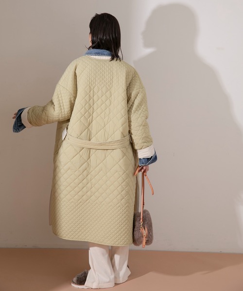 Eimee Law（エイミーロウ）の「パネルダイヤキルト ロングコート（ノー