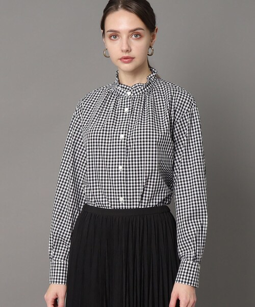 【美品】DRESSTERIOR ドレステリア フロントフリルブラウス　36 DRESSTERIOR（ドレステリア）の「◇ペーパーリネンフリルシャツ