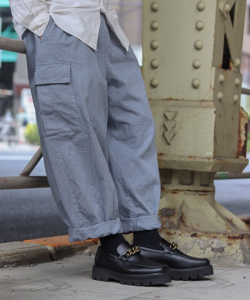 LOVEHUNTER（ラブハンター）の「ハイソール スクエアチェーンローファー（ローファー・メンズ・ブラック/ブラック×ゴールド・41/43/40/42/44）」の6枚目の写真