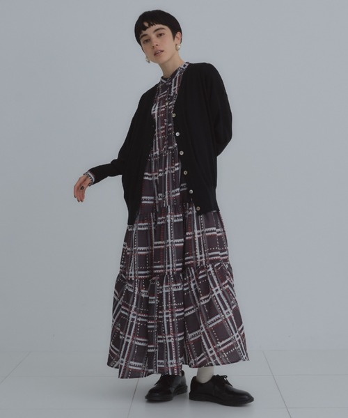 manana suerte（マニャーナスエルテ）の「ロングリブカラーカーディガン（カーディガン/ボレロ・レディース・パープル/グレー/ミント/ブラック/グリーン/オレンジ・FREE）」の20枚目の写真