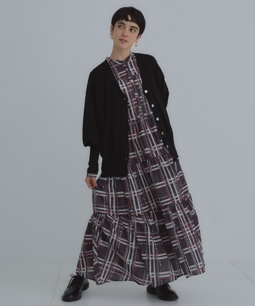 manana suerte（マニャーナスエルテ）の「ロングリブカラーカーディガン（カーディガン/ボレロ・レディース・パープル/グレー/ミント/ブラック/グリーン/オレンジ・FREE）」の21枚目の写真