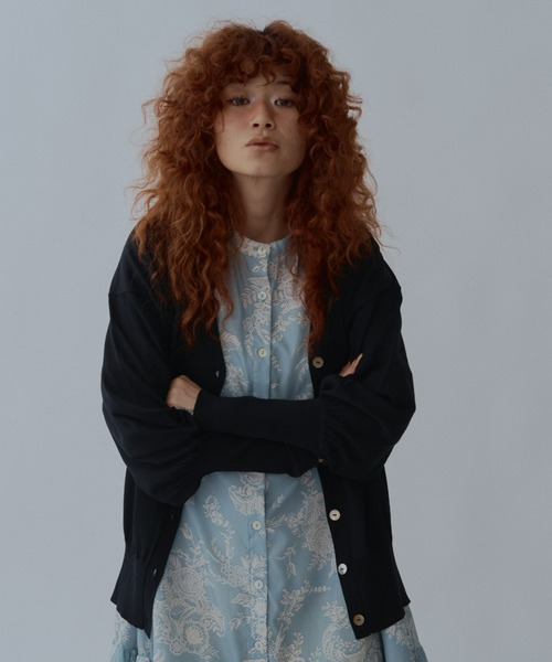 manana suerte（マニャーナスエルテ）の「ロングリブカラーカーディガン（カーディガン/ボレロ・レディース・パープル/グレー/ミント/ブラック/グリーン/オレンジ・FREE）」の7枚目の写真