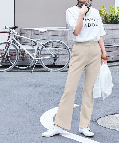 【Toteme】ビスコースとポリエステルのストレートパンツ TOTEME ストレートパンツ | ブラック | FARFETCH JP