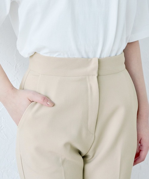 PASSONE カジュアルパンツ ニットパンツ スリット ベージュ レディース black-greige-850334.webp?v=