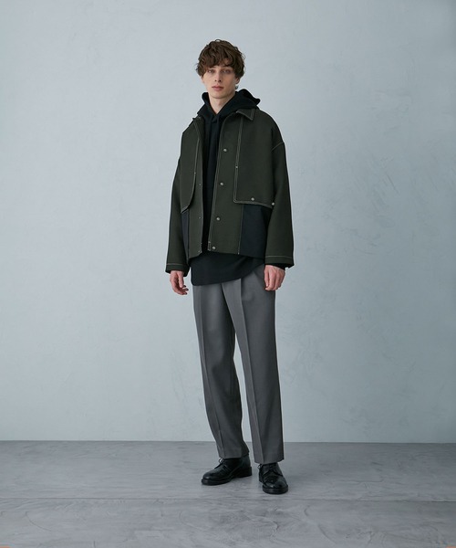 PUBLIC TOKYO（パブリックトウキョウ）の「ステッチコンビオーバーブルゾン（ブルゾン・メンズ・ブラック/ライトベージュ/ダークグレー・2/1）」の17枚目の写真