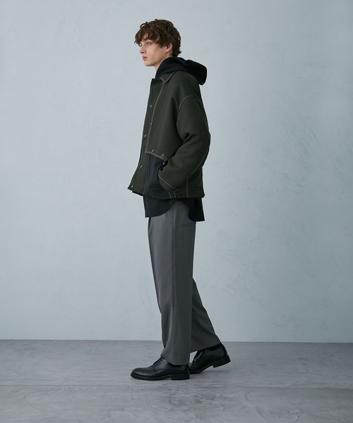 PUBLIC TOKYO（パブリックトウキョウ）の「ステッチコンビオーバーブルゾン（ブルゾン・メンズ・ブラック/ライトベージュ/ダークグレー・2/1）」の18枚目の写真