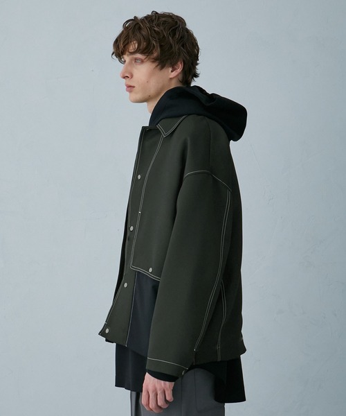 PUBLIC TOKYO（パブリックトウキョウ）の「ステッチコンビオーバーブルゾン（ブルゾン・メンズ・ブラック/ライトベージュ/ダークグレー・2/1）」の20枚目の写真