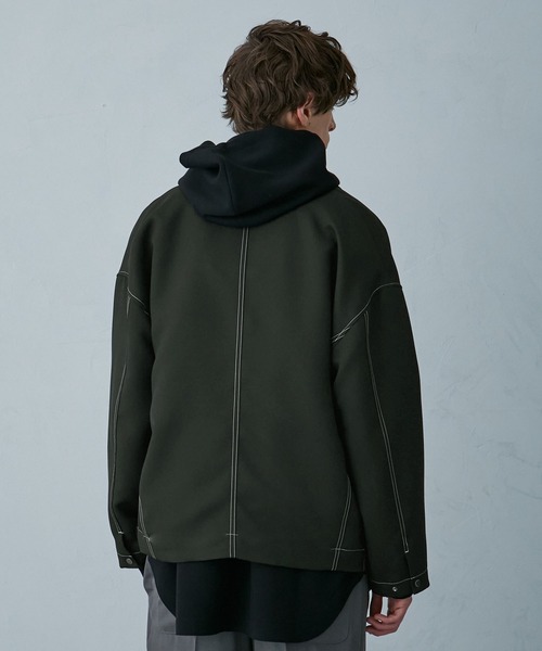 PUBLIC TOKYO（パブリックトウキョウ）の「ステッチコンビオーバーブルゾン（ブルゾン・メンズ・ブラック/ライトベージュ/ダークグレー・2/1）」の21枚目の写真