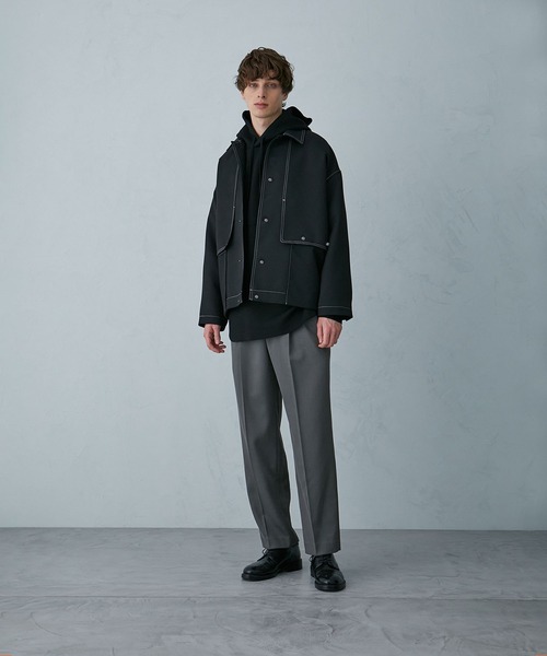 PUBLIC TOKYO（パブリックトウキョウ）の「ステッチコンビオーバーブルゾン（ブルゾン・メンズ・ブラック/ライトベージュ/ダークグレー・2/1）」の5枚目の写真