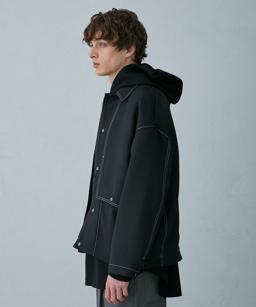 PUBLIC TOKYO（パブリックトウキョウ）の「ステッチコンビオーバーブルゾン（ブルゾン・メンズ・ブラック/ライトベージュ/ダークグレー・2/1）」の8枚目の写真