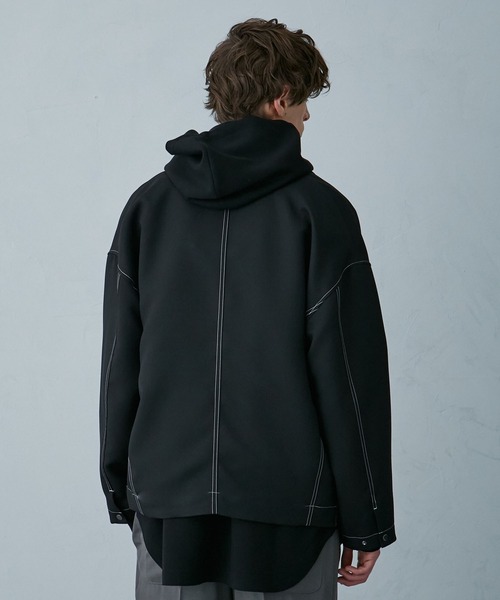 PUBLIC TOKYO（パブリックトウキョウ）の「ステッチコンビオーバーブルゾン（ブルゾン・メンズ・ブラック/ライトベージュ/ダークグレー・2/1）」の9枚目の写真