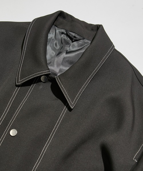 PUBLIC TOKYO（パブリックトウキョウ）の「ステッチコンビオーバーブルゾン（ブルゾン・メンズ・ブラック/ライトベージュ/ダークグレー・2/1）」の22枚目の写真