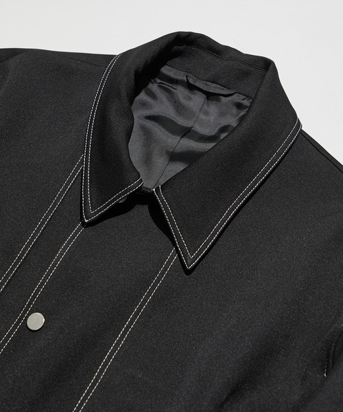 PUBLIC TOKYO（パブリックトウキョウ）の「ステッチコンビオーバーブルゾン（ブルゾン・メンズ・ブラック/ライトベージュ/ダークグレー・2/1）」の10枚目の写真