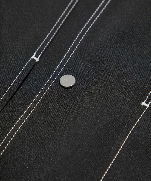 PUBLIC TOKYO（パブリックトウキョウ）の「ステッチコンビオーバーブルゾン（ブルゾン・メンズ・ブラック/ライトベージュ/ダークグレー・2/1）」の11枚目の写真