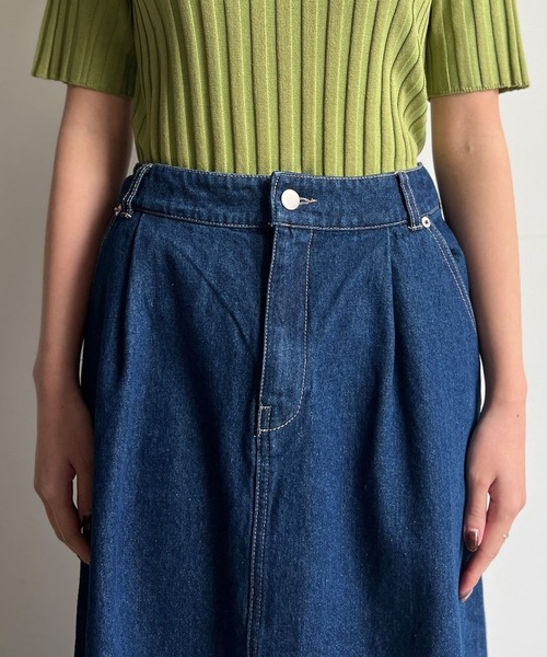 Chez toi（シェトワ）の「フリンジ切替デニムスカート（デニムスカート・レディース・サックスブルー/インディゴブルー・FREE）」の10枚目の写真