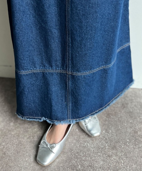 Chez toi（シェトワ）の「フリンジ切替デニムスカート（デニムスカート・レディース・サックスブルー/インディゴブルー・FREE）」の17枚目の写真