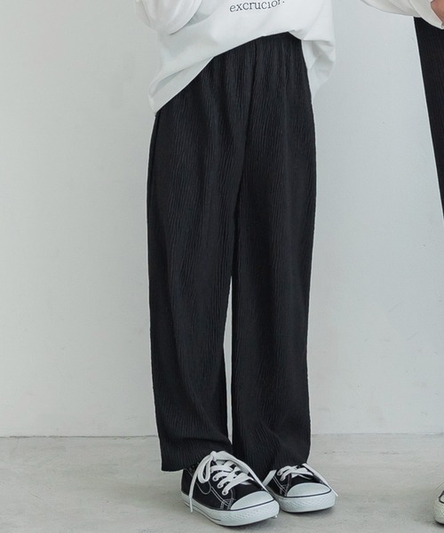 coca(coca)(コカ)の「キッズ 親子お揃い楊柳プリーツワイドパンツ(その他パンツ・キッズ・ブラック/ライトブルー/アイボリー/ブラウン・100/110/120/130/140)」の3枚目の写真