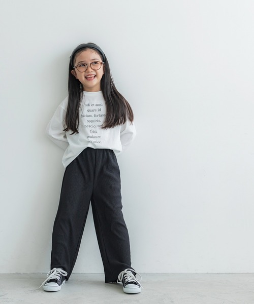 coca(coca)(コカ)の「キッズ 親子お揃い楊柳プリーツワイドパンツ(その他パンツ・キッズ・ブラック/ライトブルー/アイボリー/ブラウン・100/110/120/130/140)」の7枚目の写真